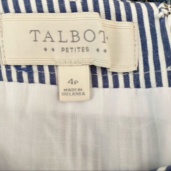 Talbots 4P Seersucker Blue White A Line Skirt - Picture 5 of 6